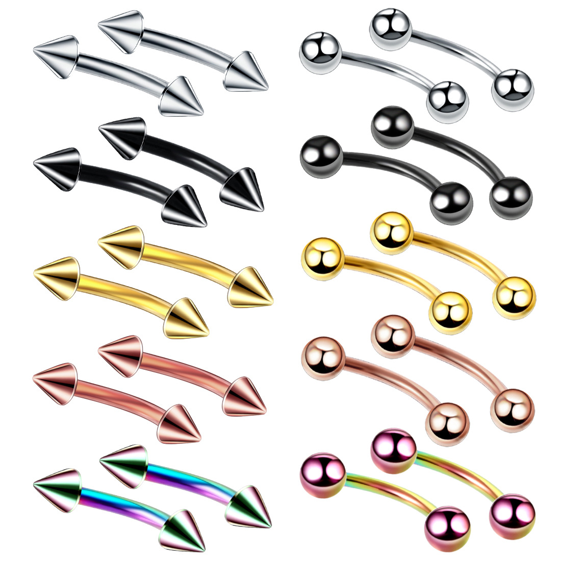 Helix Cartilage Ring - 20 sztuk/zestaw stali nierdzewnej do brwi