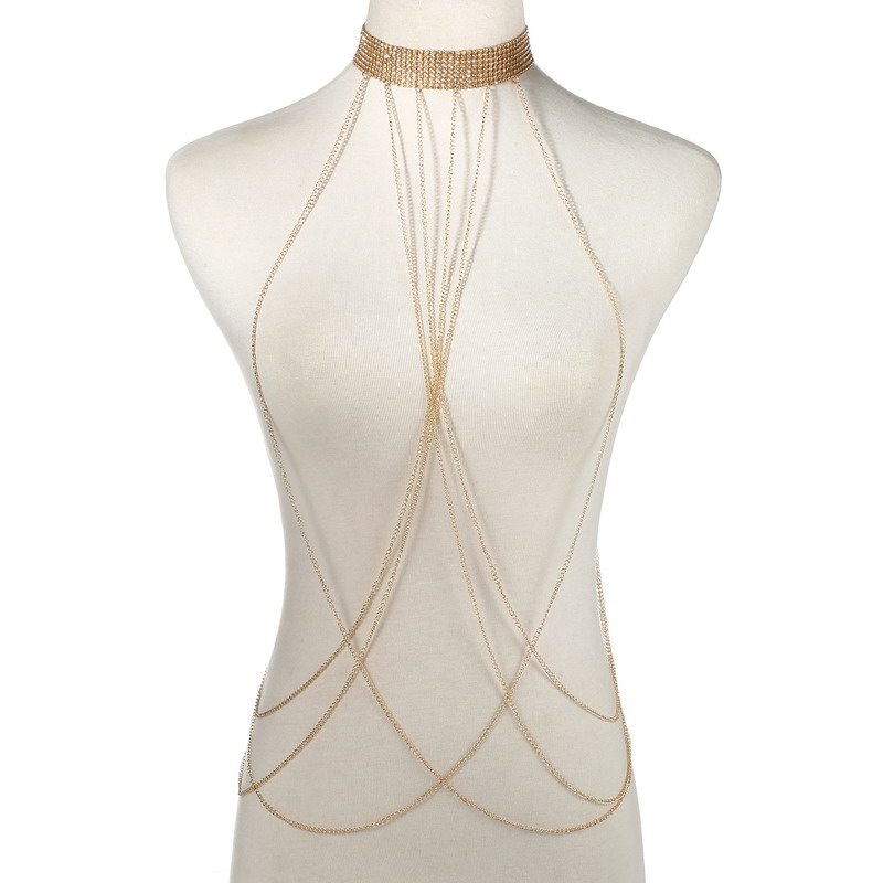 Body Jewelry Harness - Łańcuszek do ciała w kolorze złotym