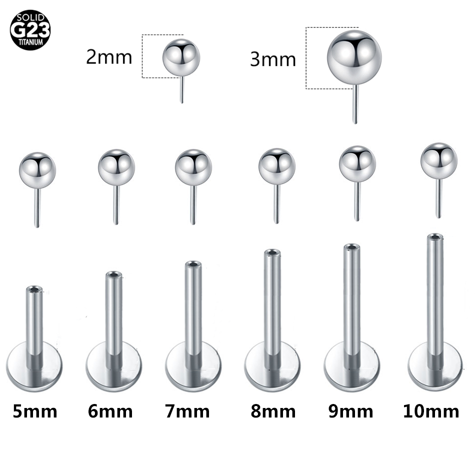 Helix Cartilage Ring - 1/10szt Tytanowe kulki wciskane Labret Piercing