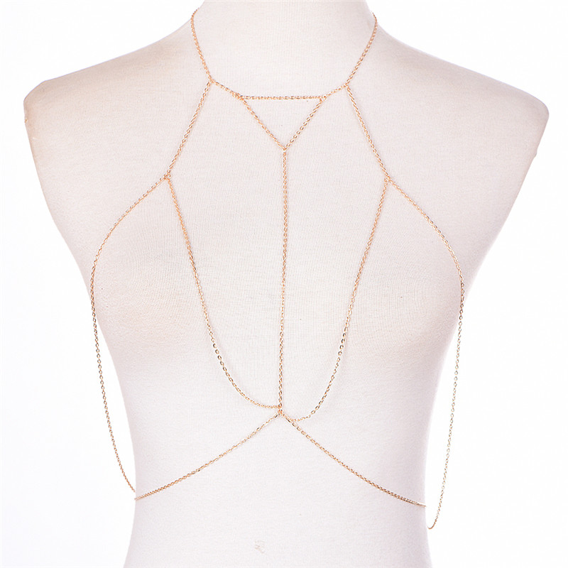 Złote srebrne modne ogniwo sta – Body Jewelry Harness recenzja i cena